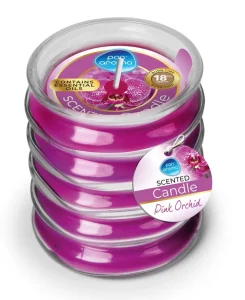 Pan Aroma Ribbed Glass Candle 120G – Pink Orchid